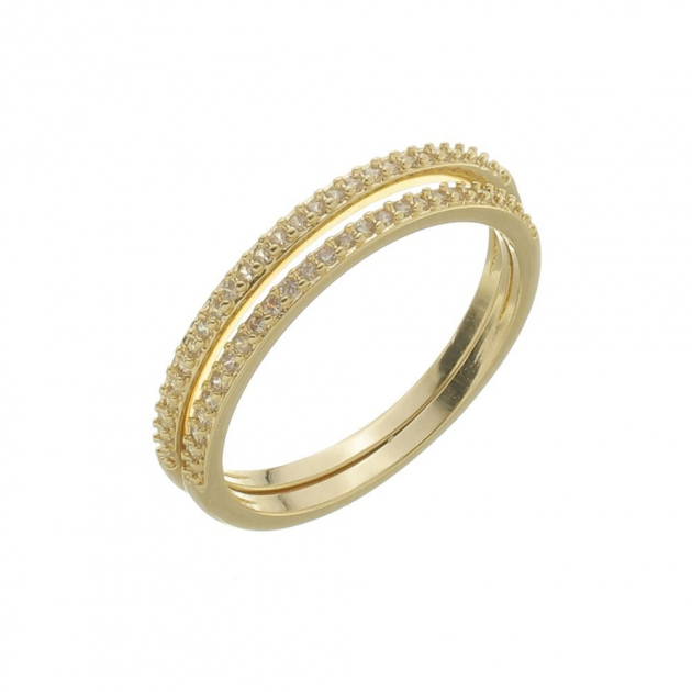 ANEL APARADOR CRAVEJADO DUPLO - BANHADO A OURO