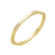 ANEL COM ZIRCÔNIAS ESPAÇADAS - BANHADO A OURO