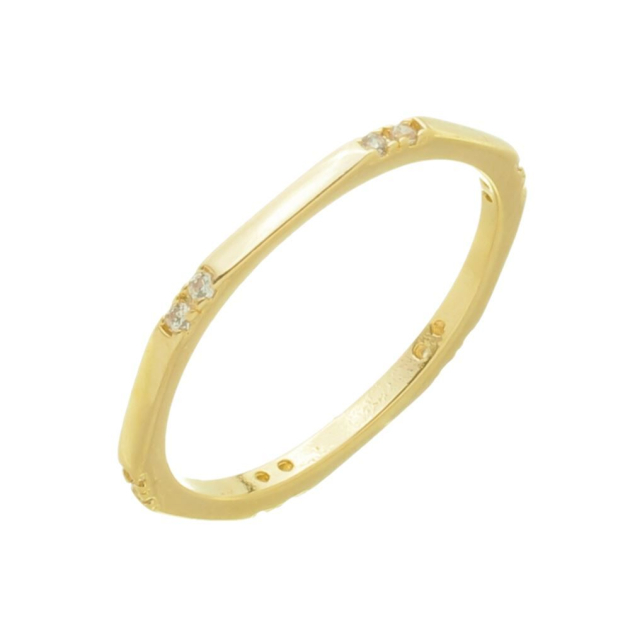 ANEL COM ZIRCÔNIAS ESPAÇADAS - BANHADO A OURO