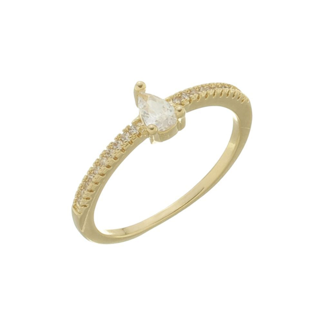 ANEL CRAVEJADO COM GOTA PEQUENA - BANHADO A OURO