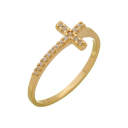 ANEL CRUZ CRAVEJADO  BANHADO A OURO 