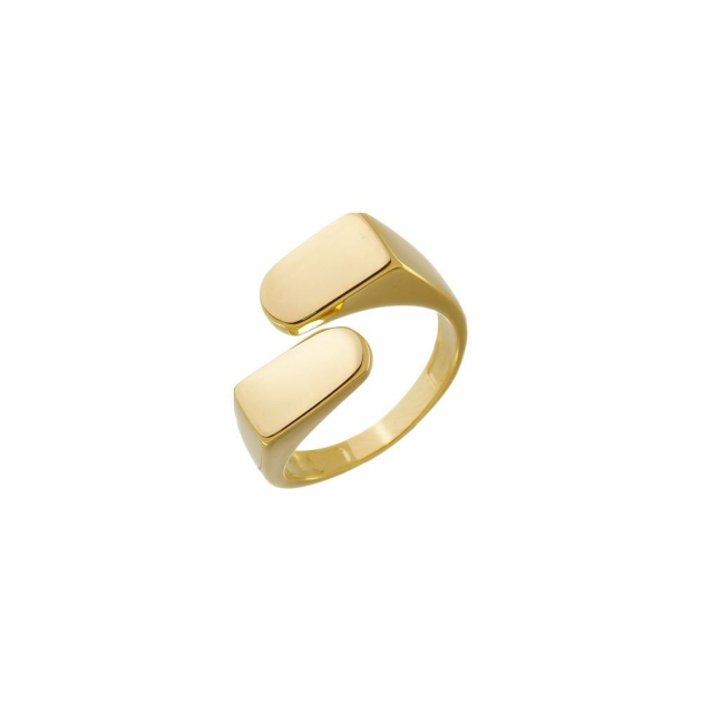 ANEL ESPELHADO GROSSO - BANHADO A OURO