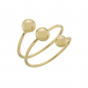 ANEL ESPIRAL 3 BOLINHAS - BANHADO A OURO
