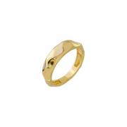 ANEL LISO ESCAMAS - BANHADO A OURO
