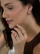 ANEL LISO ESCAMAS - BANHADO A OURO