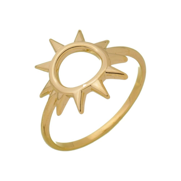ANEL SOL BANHADO A OURO