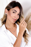 ANEL TREVO CRAVEJADO BANHADO A RÓDIO BRANCO