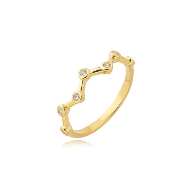 ANEL ZIG ZAG CRAVEJADO - BANHADO A OURO