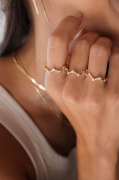 ANEL ZIG ZAG CRAVEJADO - BANHADO A OURO