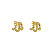 BRINCO 3 GARRAS COM UMA CRAVEJADA - BANHADO A OURO
