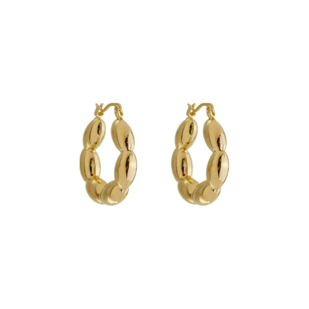 BRINCO ARGOLA BAGUETE - BANHADO A OURO