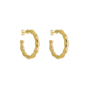 BRINCO ARGOLA BAMBU - BANHADO A OURO