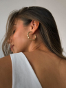BRINCO ARGOLA BAMBU - BANHADO A OURO