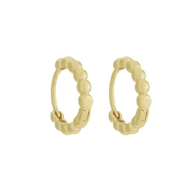 BRINCO ARGOLA BOLINHA MÉDIO - BANHADO A OURO (T-B)