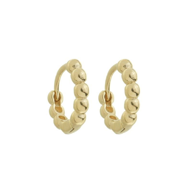 BRINCO ARGOLA BOLINHA PEQUENA - BANHADO A OURO (T-B)