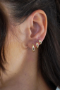BRINCO ARGOLA COM ZIRCÔNIAS ESPAÇADAS GRANDE - BANHADO A OURO (T-E)