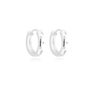 BRINCO ARGOLA COM ZIRCÔNIAS ESPAÇADAS GRANDE - BANHADO A RODIO BRANCO (T-E)