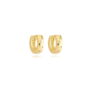 BRINCO ARGOLA COM ZIRCÔNIAS ESPAÇADAS PEQUENA - BANHADO A OURO (T-E)