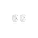 BRINCO ARGOLA COM ZIRCÔNIAS ESPAÇADAS PEQUENA - BANHADO A RODIO BRANCO (T-E)