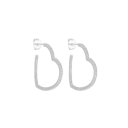 BRINCO ARGOLA CORAÇÃO CRAVEJADA GRANDE - BANHADO A RÓDIO BRANCO