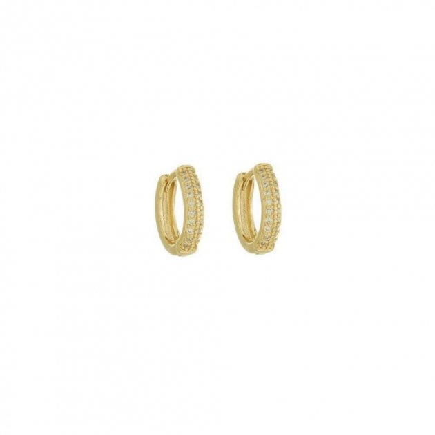 BRINCO ARGOLA CRAVEJADA G (MZ) - BANHADO A OURO