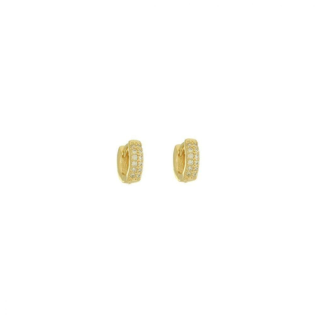 BRINCO ARGOLA CRAVEJADA P (MZ) - BANHADO A OURO