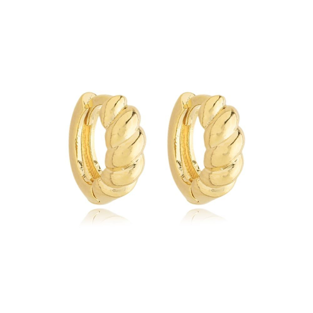 BRINCO ARGOLA CROISSANT G - BANHADO A OURO