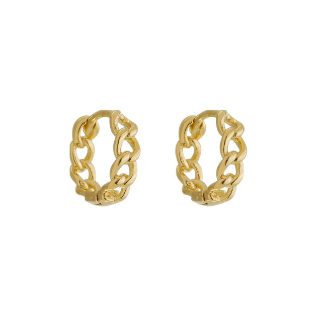 BRINCO ARGOLA ELOS KAREN G - BANHADO A OURO