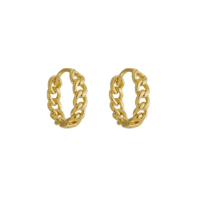 BRINCO ARGOLA ELOS KAREN M - BANHADO A OURO