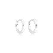 BRINCO ARGOLA LISA FINA MÉDIA - BANHADO A RODIO BRANCO (T-G)