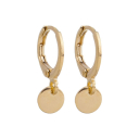 BRINCO ARGOLA MEDALHINHA LISA BANHADO A OURO