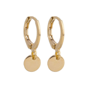 BRINCO ARGOLA MEDALHINHA LISA BANHADO A OURO