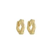 BRINCO ARGOLA ONDA PEQUENA - BANHADO A OURO (T-C)
