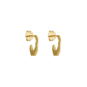 BRINCO ARGOLA ORGÂNICA PEQUENA - BANHADO A OURO