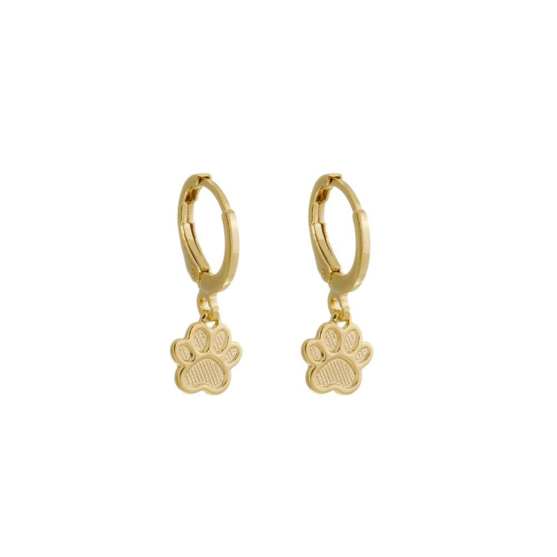 BRINCO ARGOLA PATINHA PENDURADA - BANHADO A OURO