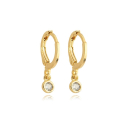 BRINCO ARGOLA PINGENTE ZIRCÔNIA P - BANHADO A OURO
