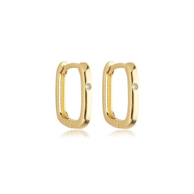 BRINCO ARGOLA QUADRADA GRANDE - BANHADO A OURO (T-D)