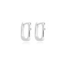 BRINCO ARGOLA QUADRADA PEQUENA - BANHADO A RODIO BRANCO (T-D)