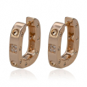 BRINCO ARGOLA RETANGULAR CLICK C/ ZIRCONIAS PEQUENO - OURO 