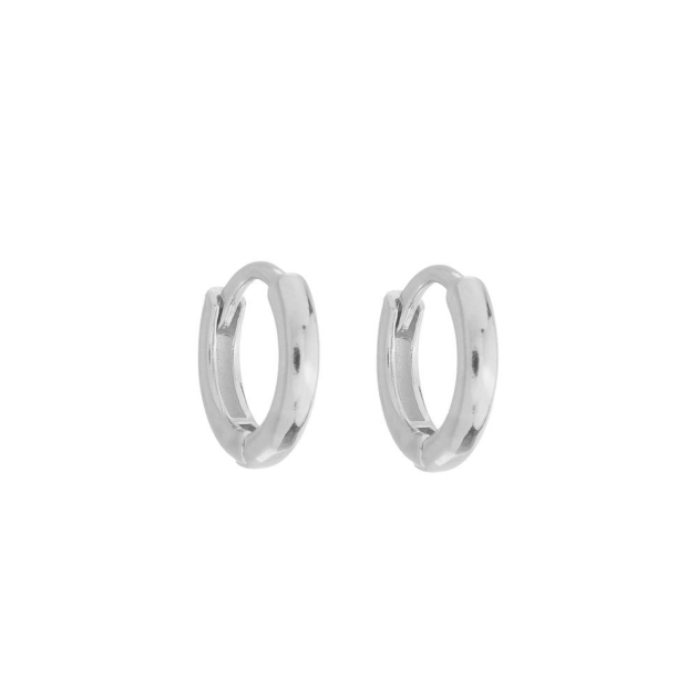 BRINCO ARGOLA TATI P - BANHADO A RODIO BRANCO