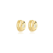 BRINCO ARGOLA UMA ESTRELA CRAVEJADA PEQUENA - BANHADO A OURO (T-H)