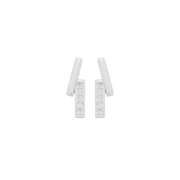 BRINCO BARRA LISA E CRAVEJADA - BANHADO A RÓDIO BRANCO