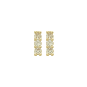 BRINCO BARRINHA 3 ZIRCÔNIAS - BANHADO A OURO