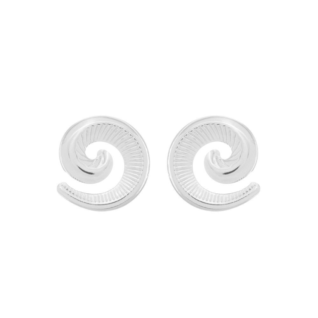BRINCO CARACOL COM DETALHES - BANHADO A RÓDIO BRANCO