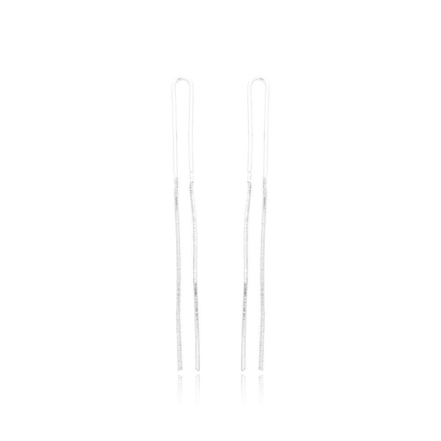 BRINCO DOIS FIOS - BANHADO A RODIO BRANCO