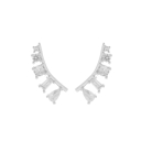 BRINCO EAR CUFF COM ZIRCÔNIAS TATI - BANHADO A RODIO BRANCO
