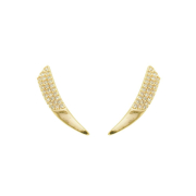 BRINCO EAR CUFF CRAVEJADO E LISO - BANHADO A OURO