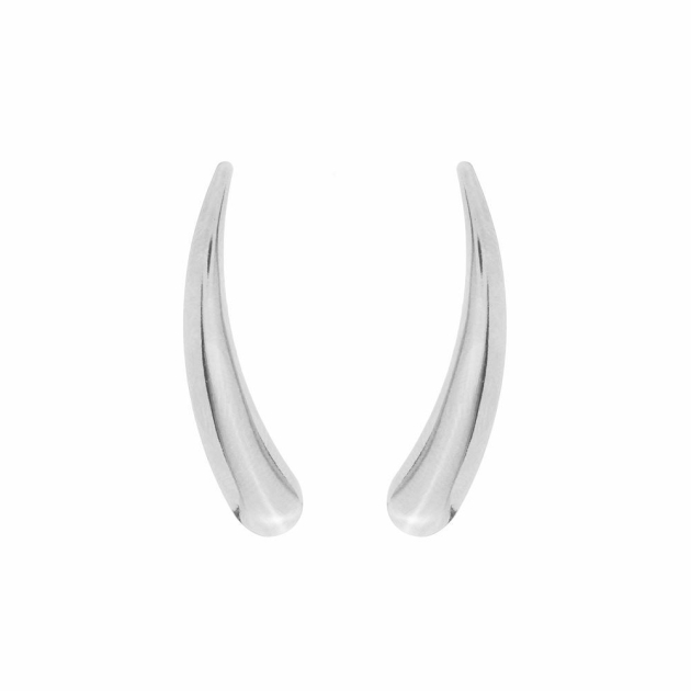 BRINCO EAR CUFF LISO - BANHADO A RÓDIO BRANCO