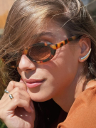 BRINCO EAR CUFF LISO - BANHADO A RÓDIO BRANCO