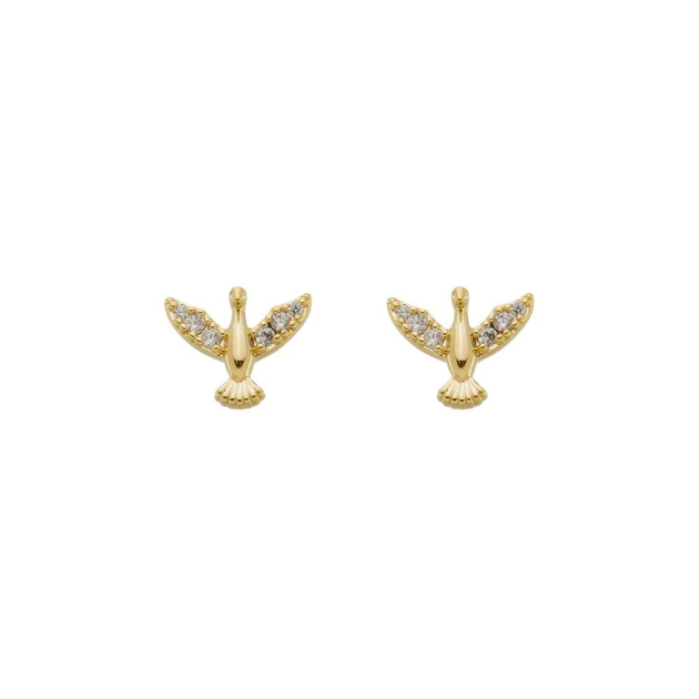 BRINCO ESPIRITO SANTO MICRO CRAVEJADO  - BANHADO A OURO